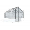 Serre Cassandra 9,9m² en alu anodisé et verre de sécurité - sans pierres de socle - Vitavia