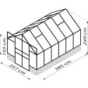 Serre Cassandra 9,9m² en alu noir et verre de sécurité - sans pierres de socle - Vitavia