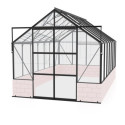 Serre Cassandra 11,5m² en alu noir et verre de sécurité - sans pierres de socle - Vitavia