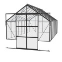 Serre Cassandra 11,5m² en alu noir et verre de sécurité - sans pierres de socle - Vitavia