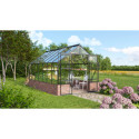Serre Cassandra 11,5m² en alu noir et verre de sécurité - sans pierres de socle - Vitavia