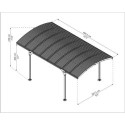 Carport en aluminium gris anthracite et polycarbonate Atlas 5000 - Palram  - Canopia