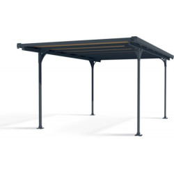 Carport en aluminium gris anthracite et polycarbonate 6mm Verona - Palram - Canopia	