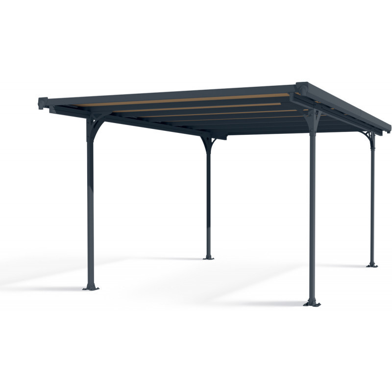 Carport en aluminium gris anthracite et polycarbonate 6mm Verona - Palram - Canopia	