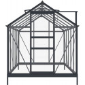 Serre de jardin en aluminium anthracite et verre trempé 4mm RINCA 5,68m² + embase - Green Protect