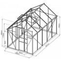 Serre de jardin en aluminium anthracite et verre trempé 4mm RINCA 5,68m² + embase - Green Protect