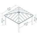 Carport double Colorado 422x422cm en aluminium et polycarbonate 6mm - Palram - Canopia
