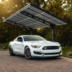 Carport Sydney 286x586cm en aluminium gris et polycarbonate - Palram - Canopia