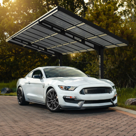 Carport Sydney 286x586cm en aluminium gris et polycarbonate - Palram - Canopia