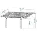 Carport Sydney 286x586cm en aluminium gris et polycarbonate - Palram - Canopia