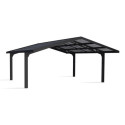 Carport double Sydney Apex 572x586cm en aluminium noir et polycarbonate - Canopia by Palram