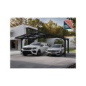 Carport double Sydney Apex 572x586cm en aluminium noir et polycarbonate - Canopia by Palram