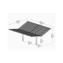 Carport double Sydney Wings 572x586cm en aluminium noir et polycarbonate - Canopia by Palram