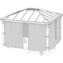 Ensemble de rideaux 4 pièces pour pergolas Dallas 422x422cm - Palram - Canopia