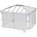Set de moustiquaires en polyester léger pour pergolas Dallas 422x422cm - Palram - Canopia