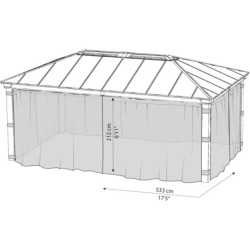 Set de moustiquaires en polyester léger pour pergolas Dallas 422x606cm - Palram - Canopia
