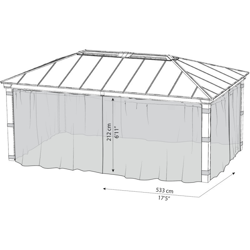 Set de moustiquaires en polyester léger pour pergolas Dallas 422x606cm - Palram - Canopia
