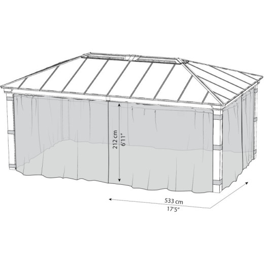 Set de moustiquaires en polyester léger pour pergolas Dallas 422x606cm - Palram - Canopia