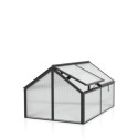 Mini-serre Gamma 1m² en alu noir et PC 4mm – fondation en acier Zincalume® – Vitavia
