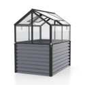 Mini-serre Gamma 1m² en alu noir/granite et verre 3mm sur châssis froid élevé – Vitavia