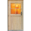 Sauna d'extérieur SKROLLAN 1 en bois massif 38mm 4 à 6 places - poêle Easy Bio 9000W - porte classique KARIBU
