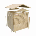 Sauna d'extérieur SKROLLAN 1 anthracite en bois massif 38mm 4 à 6 places avec porte classique KARIBU