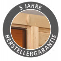 Sauna d'extérieur SKROLLAN 1 anthracite en bois massif 38mm 4 à 6 places avec porte classique KARIBU