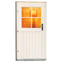 Sauna d'extérieur SKROLLAN 1 anthracite en bois massif 38mm 4 à 6 places - poêle Easy Bio 9000W - porte classique KARIBU