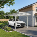 Carport en aluminium blanc 3x4,34m et polycarbonate 6mm X-METAL