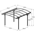 Carport en aluminium blanc 3x4,34m et polycarbonate 6mm X-METAL