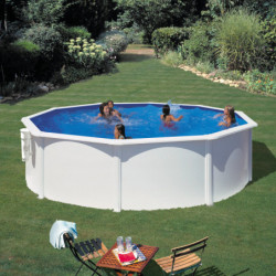 Piscine Bora Bora ronde en acier blanc Ø370cm – Gré
