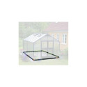 Pack de serre de jardin 10,9m² anthracite et verre trempé Premium + embase noir - Juliana