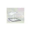 Pack de serre de jardin 13m² anthracite et verre trempé Premium + embase noir - Juliana