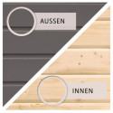 Sauna d'extérieur en bois SKROLLAN 2 anthracite 38mm 4 à 6 places avec porte classique et vestibule - KARIBU