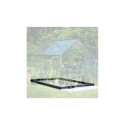 Pack de serre de jardin 5m² Popular 86 verte en verre horticole 3mm + embase noir - Halls