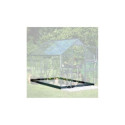 Pack de serre de jardin 6,2m² Popular 106 en aluminium noir et verre horticole 3mm + embase noir - Halls