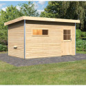 Sauna d’extérieur Skrollan 3 - porte classique et vestibule - 6 à 8 places 38mm KARIBU
