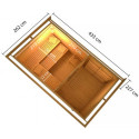 Sauna d’extérieur Skrollan 3 - porte classique et vestibule - poêle Easy Bio 9000W - 6 à 8 places 38mm KARIBU