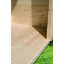 Sauna d’extérieur Skrollan 3 - porte classique et vestibule - poêle Easy Bio 9000W - 6 à 8 places 38mm KARIBU