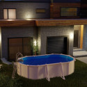Piscine hors sol Fidji ovale en acier blanc 527x327cm – Gré