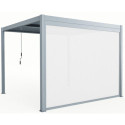 Store coulissant latéral gris clair 270cm pour pergola bioclimatique en aluminium X-METAL