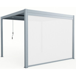 Store coulissant latéral gris clair 270cm pour pergola bioclimatique en aluminium X-METAL
