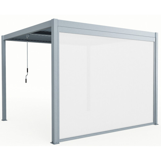 Store coulissant latéral gris clair 270cm pour pergola bioclimatique en aluminium X-METAL