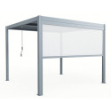 Store coulissant latéral gris clair 270cm pour pergola bioclimatique en aluminium X-METAL