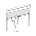 Store coulissant latéral gris clair 270cm pour pergola bioclimatique en aluminium X-METAL