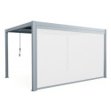 Store coulissant latéral gris clair 370cm pour pergola bioclimatique en aluminium X-METAL