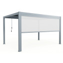 Store coulissant latéral gris clair 370cm pour pergola bioclimatique en aluminium X-METAL