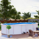 Piscine hors sol Atlantis ovale en acier blanc 527x327cm – Gré