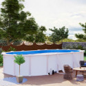 Piscine hors sol Atlantis ovale en acier blanc 634x399cm – Gré
