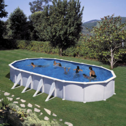 Piscine hors sol Atlantis ovale en acier blanc 920x505cm – Gré
